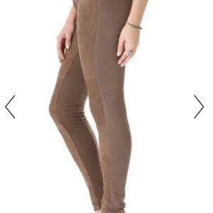 Superfine Flash friend Suede Panel  Women Brown Skinny Jeans 27